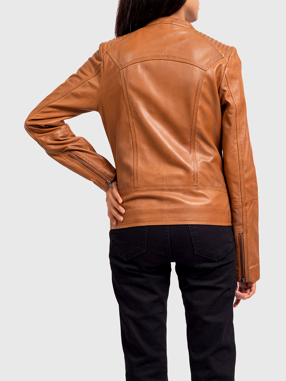 Bia Tan Brown Leather Jacket